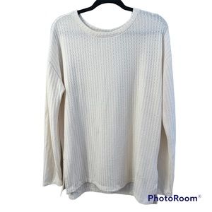 Anthropologie Sanctuary Cream Thermal Top Size Small (Oversized)